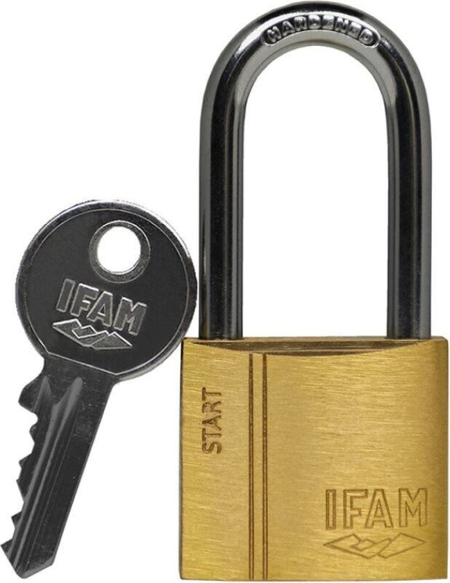 Hengelås med nøkkel IFAM SR30AL Lengde Messing Stål 1,24 x 3 x 2,65 cm