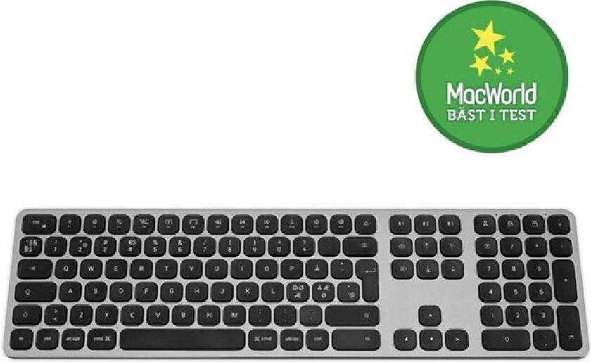 Aluminum Bluetooth Trådløs Nordisk Tastatur