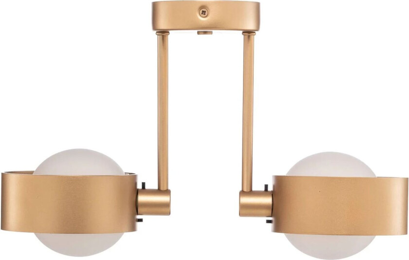 Taklampe Mado av stål, messing, 2 lyskilder