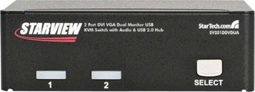 Bilde av 2 Port DVI VGA Dual Monitor KVM Switch USB with Audio