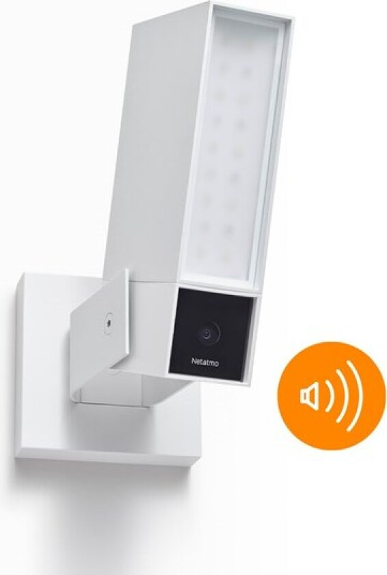 Presence smart utendørskamera med sirene, hvit