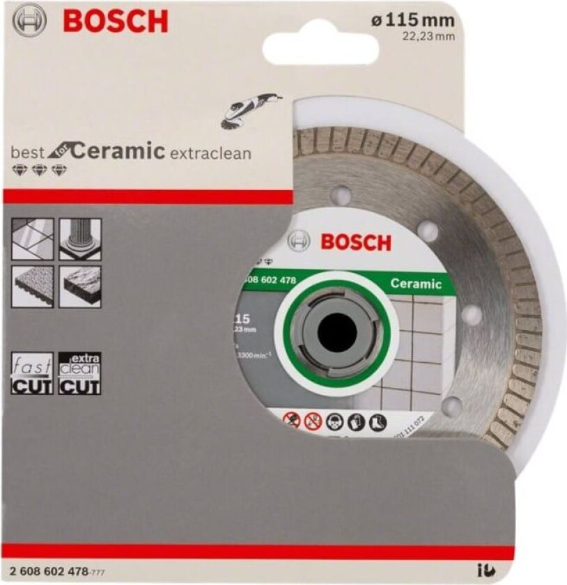 Bilde av Diamantkappeskive Best for Ceramic Extra-Clean Turbo 115 x 22,23 x 1,4 x 7 mm