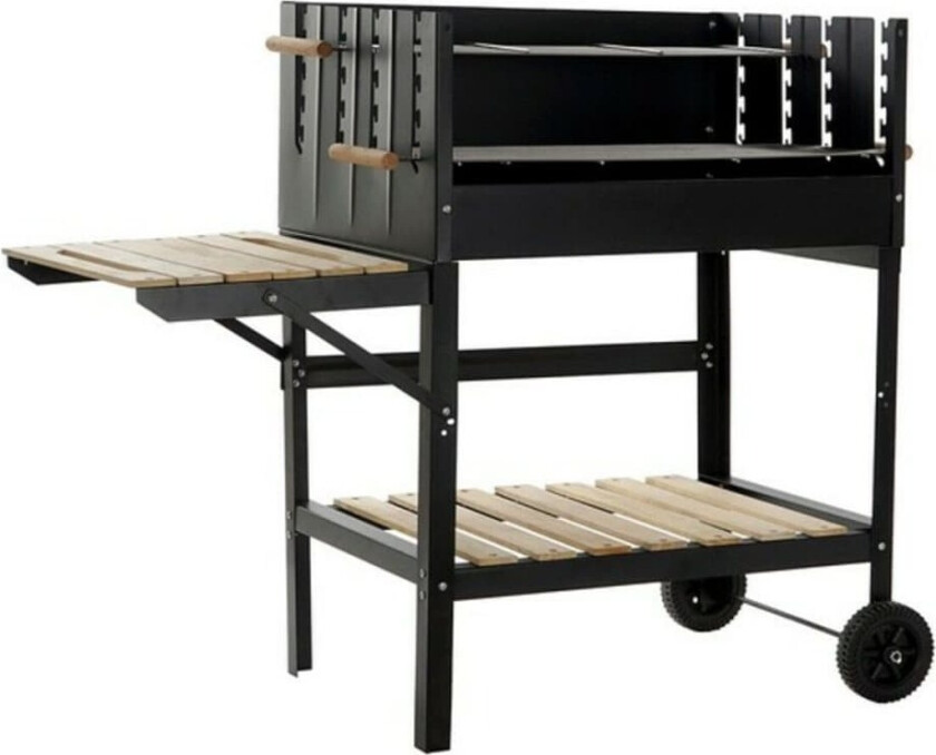 Kullgrilling med Hjul DKD Home Decor Svart Naturell Metall Stål 113 x 51 x 97 cm (113 x 51 x 97 cm)