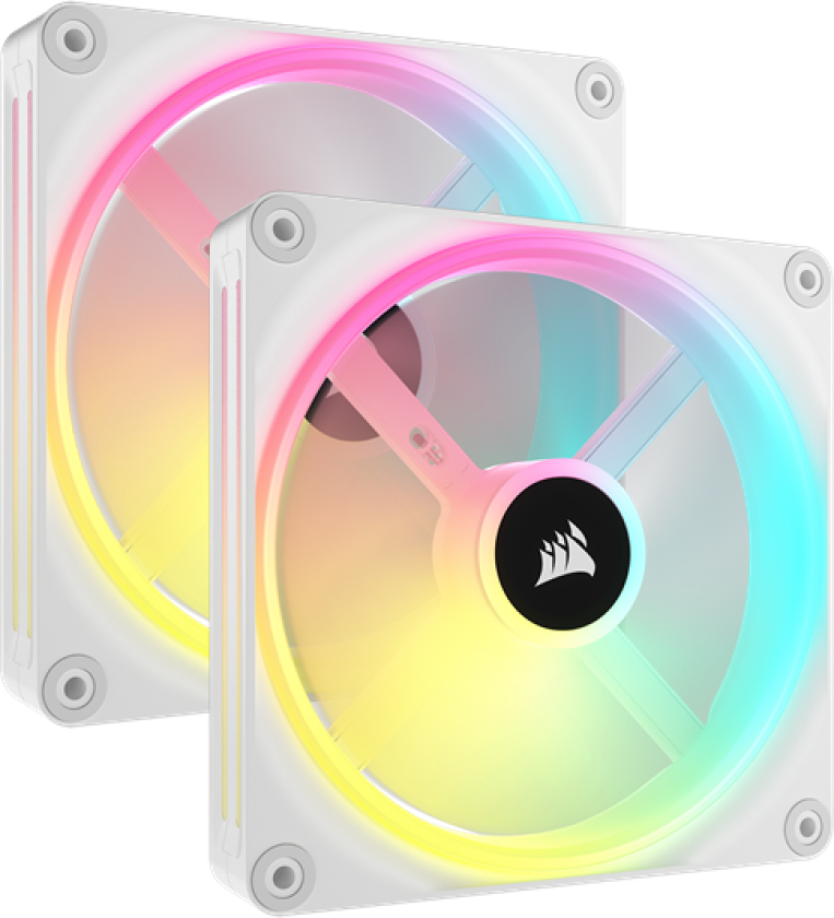 iCUE LINK QX140 RGB Starter Kit - White - Kabinettvifte - 140mm - Hvit med RGB-lys - 37 dBA