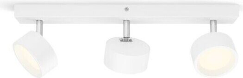 Påbygd spotlys, Spotlight på skinne, 3 ampuller, LED, 2700 K, 1650 lm, Hvit