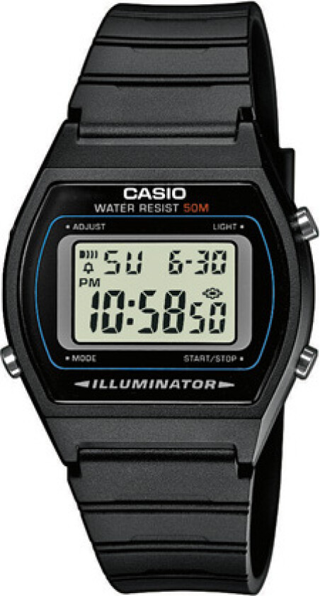 Bli kulest med - Casio Classic Black W-202-1AVEF - Digital - Sort - Unisex - Gummi - Mineral