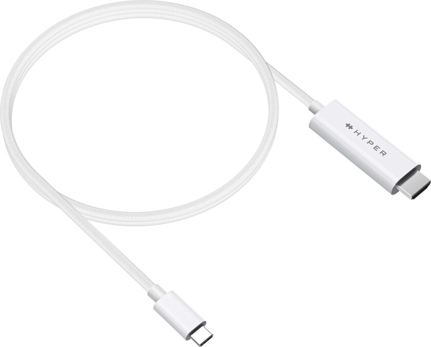 Bilde av HyperDrive - Adapterkabel - 24 pin USB-C hann til HDMI hann - 2.5 m - hvit - 4K 60Hz støtte, Støtte for DP Alt-modus