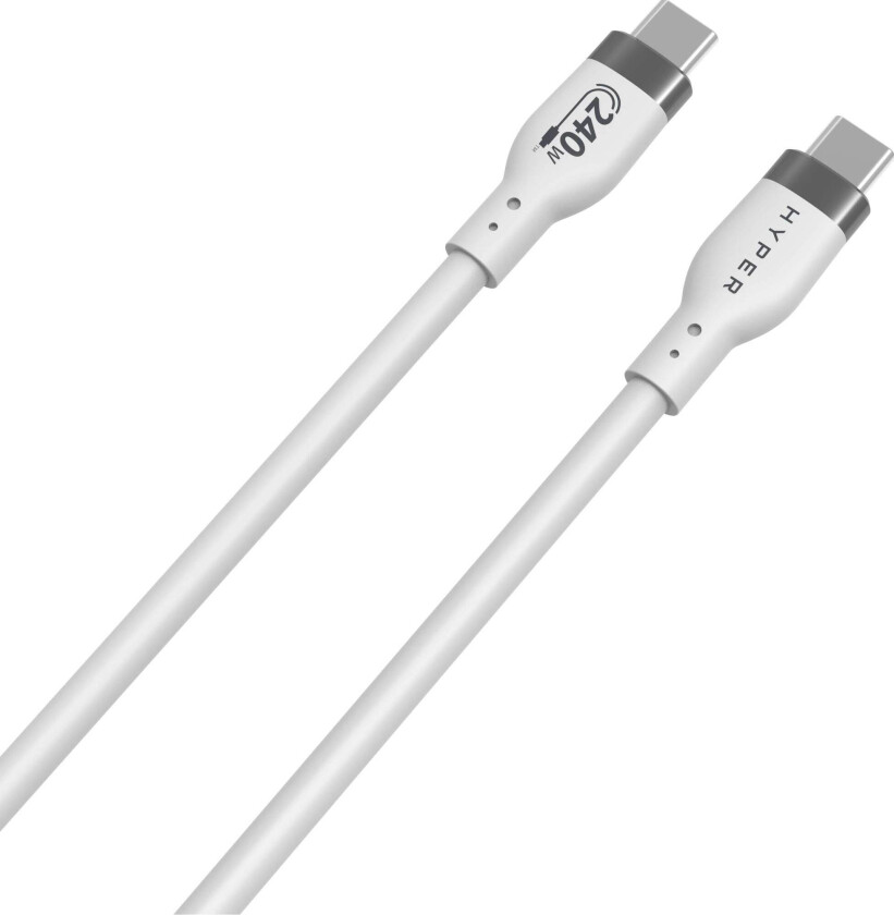 Bilde av HyperJuice - USB-kabel - 24 pin USB-C (hann) til 24 pin USB-C (hann) - USB 2.0 - 2 m - extended power range (EPR), USB Power Delivery (240 W) - hvit