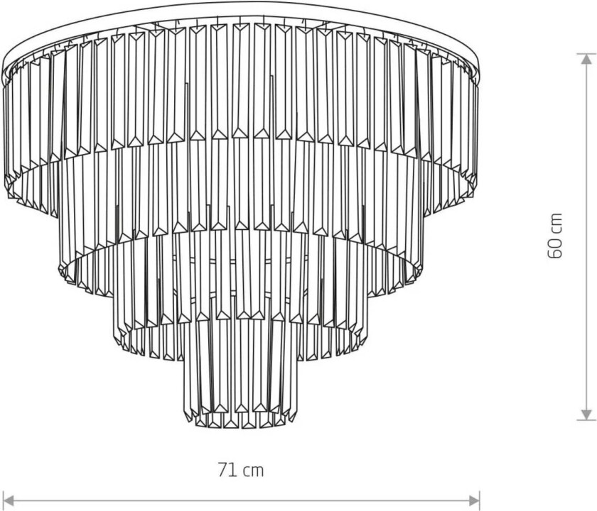 Cristal taklampe L - Svart