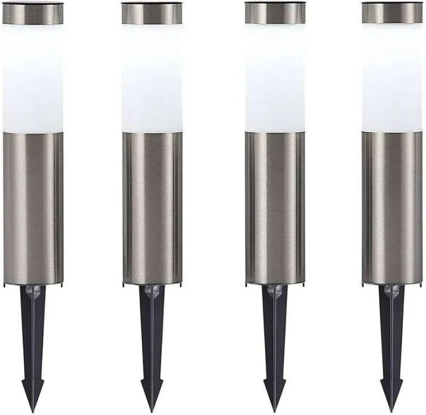 Sirita LED-jordspyd-solcellelampe, 4er sett