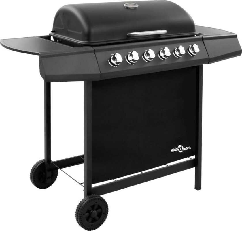Gassgrill med 6 brennere svart