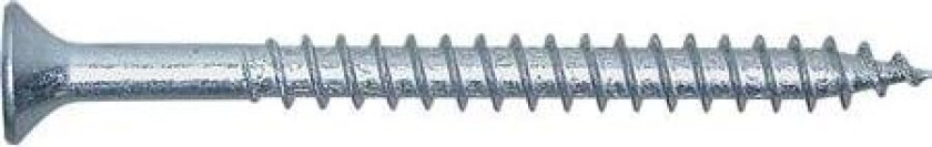 FASTNERS Spunskrue SPUN®+ 5,0X60/35mm undersænket hoved, elforzinket med TX20 kærv delgevind, udvendige ribber - (200 stk.)