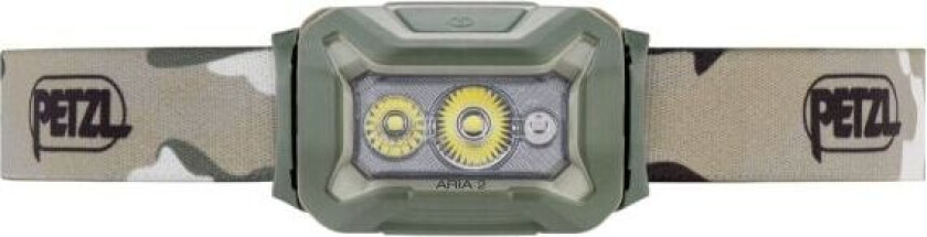 Aria 2 RGB, Hodebåndslommelykt, Kamuflasje, Duraluminium, Gummi, Knapper, 1 m, IP67