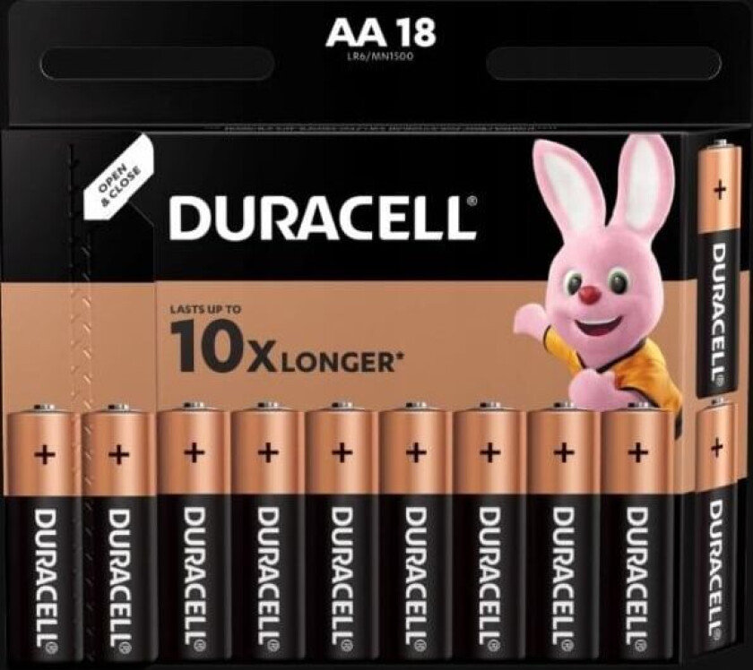 alkalisk batteri DURACELL AA/LR6 18stk