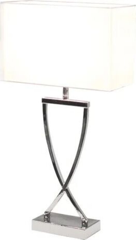 Omega bordlampe 52 cm krom-hvit