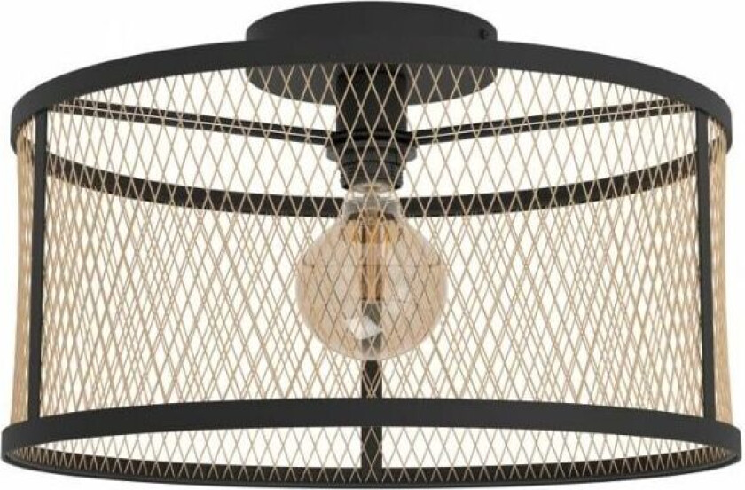 Dellow, 1 ampuller, E27, IP20, Sort