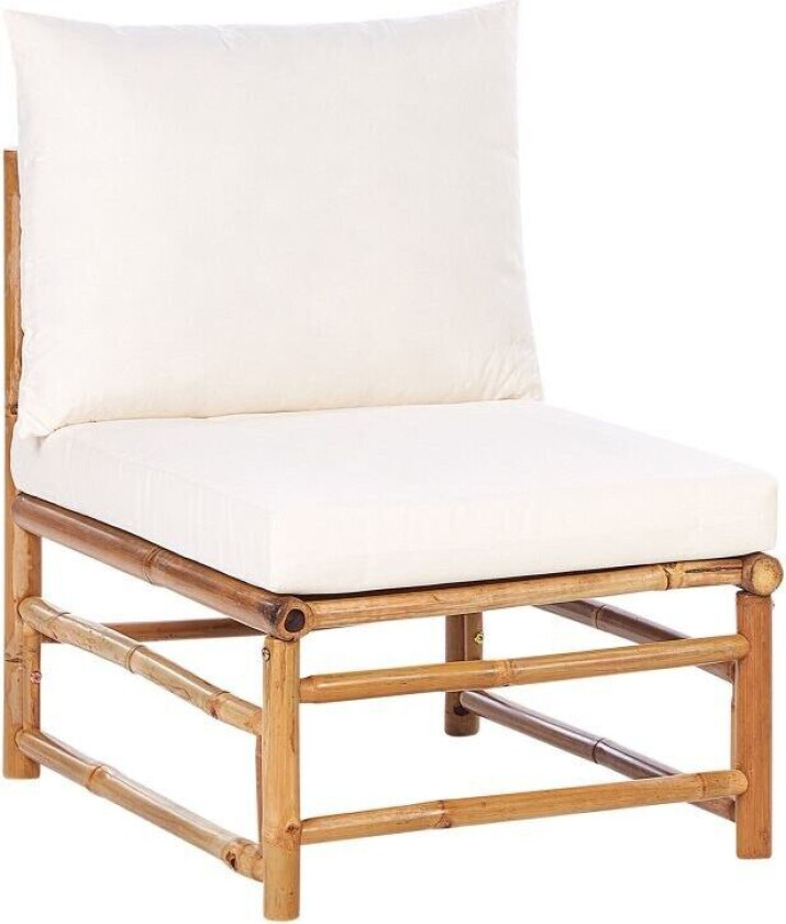 1-seters Seksjon Off-White Bambus Polyester Stoffpute Armløs Stol Modulær Sofa