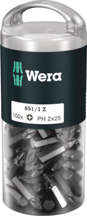 100 stk Wera bits 851/1 Z PH2, 25 mm, stk