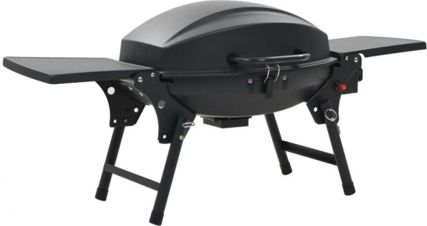Bærbar gassgrill med en kokesone svart