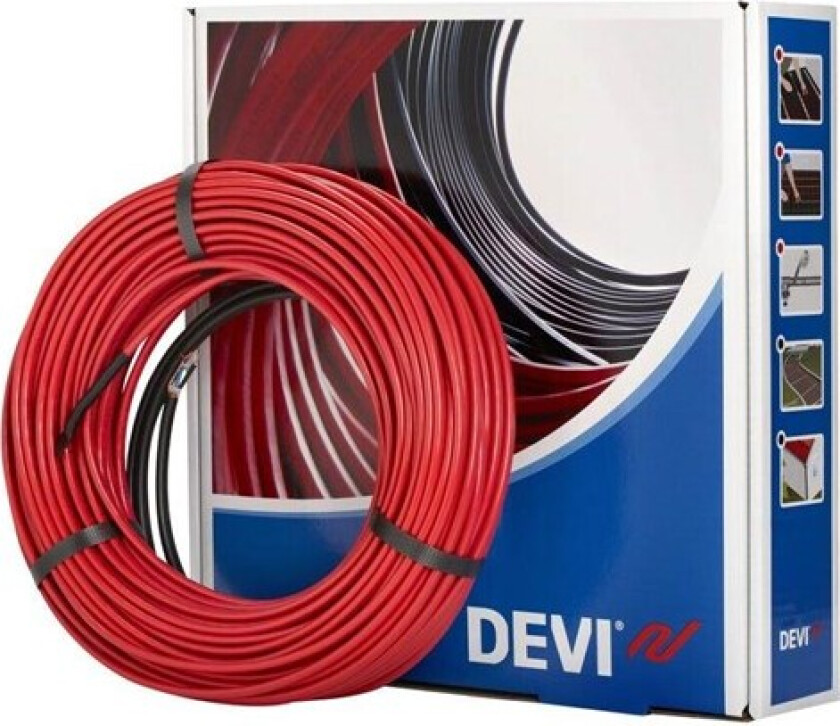 DEVIflex 18T (18W/m) serieresistiv varmekabel til indstøbn. i beton eller lign. til gulvvarme