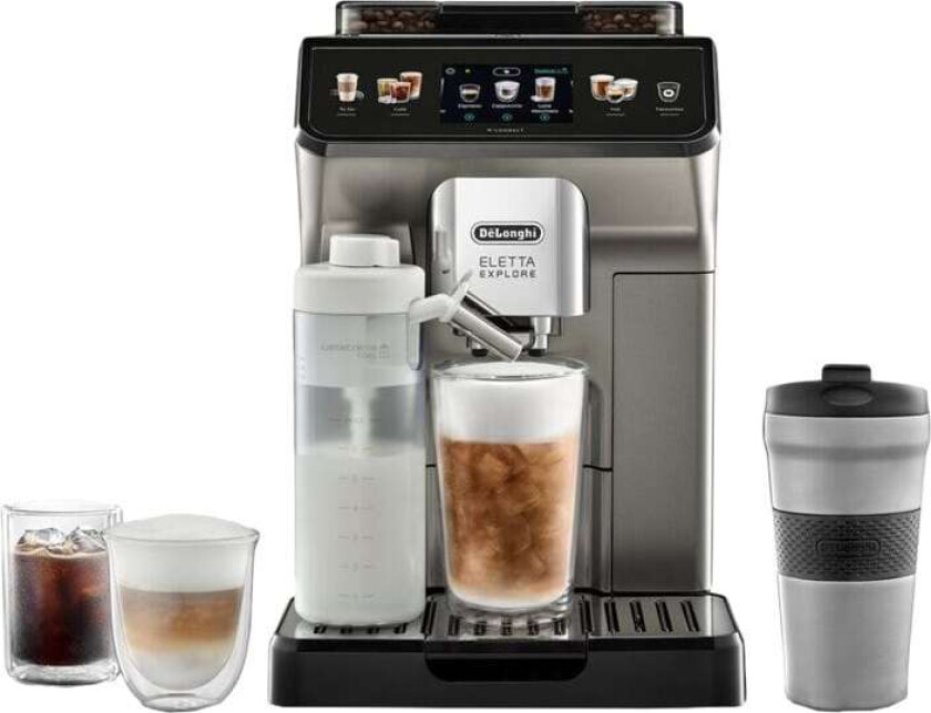 De'Longhi Eletta Explore ECAM450.86.T - Automatisk kaffemaskin med capuccinatore - 19 bar - titanium