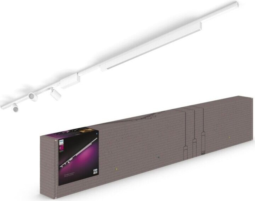 Hue - Perifo straight ceiling base kit (3 spots, 1 light bar) - White