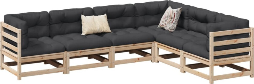 Hagesofasett 6 deler heltre furu