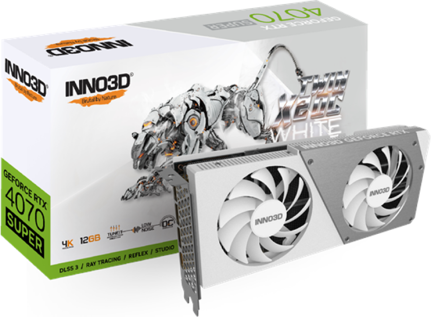 GeForce RTX 4070 SUPER Twin X2 OC White - 12GB GDDR6X RAM - Grafikkort