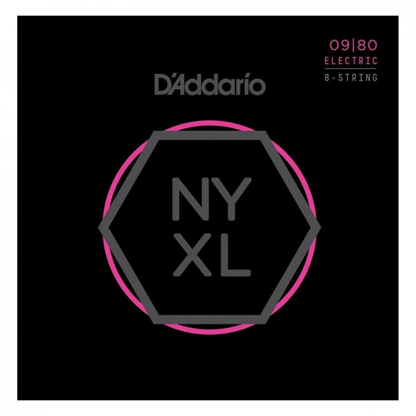 Bilde av DAddario NYXL0980 8-String Electric Guitar Strings Super Light