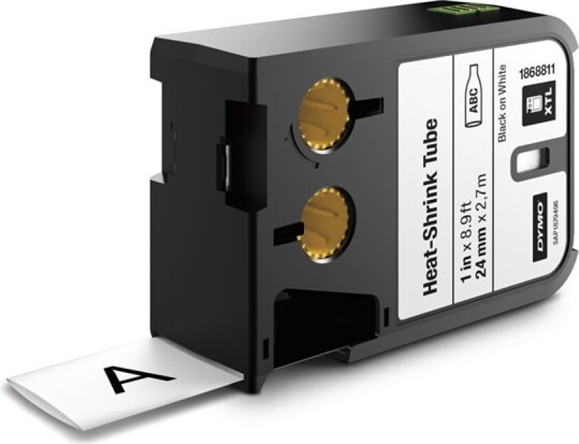 Dymo Tape Krympeslange 24mm Svart/hvit - Xtl
