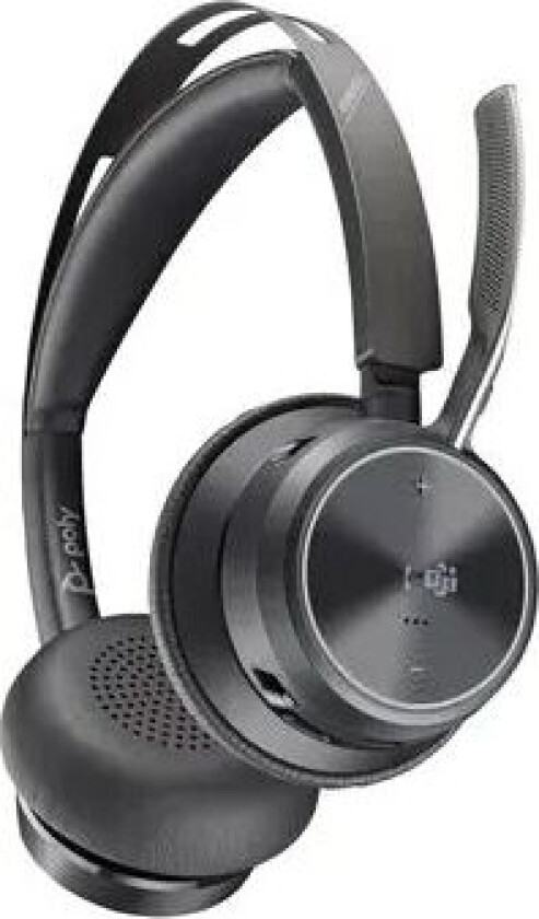 Hp Voyager Focus 2 Uc Ms Teams No Stand Hodesett Usb-a Via Bluetooth-adapter Optimert For Ms Teams Stereo Svart