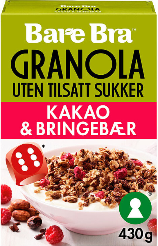 Granola Kakao&Bringebær 430g