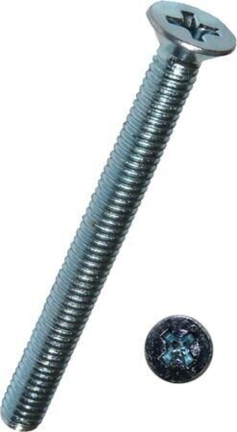 Maskinskrue M3x30 mm DIN 965elforzinket, med undersænkethovedmed Phillips kærv PH1 - (100 stk.)