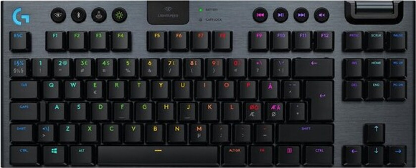 G915 TKL Tenkeyless LIGHTSPEED Wireless RGB Mechanical Gaming Keyboard - keyboard - QWERTY - UK - carbon - Tastatur - Engelsk - Storbritannia - Svart