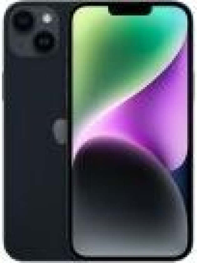 iPhone 14 Plus - 5G smartphone - dobbelt-SIM / Internminne 128 GB - OLED-display - 6.7 - 2778 x 1284 piksler - 2x bakkameraer 12 MP, 12 MP - front camera 12 MP - midnatt