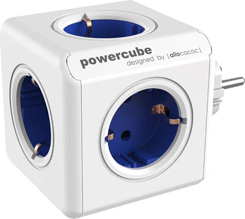 Allocacoc PowerCube original - Strømfordelerenhet - AC 100-240 V - utgangskontakter: 5 - blå