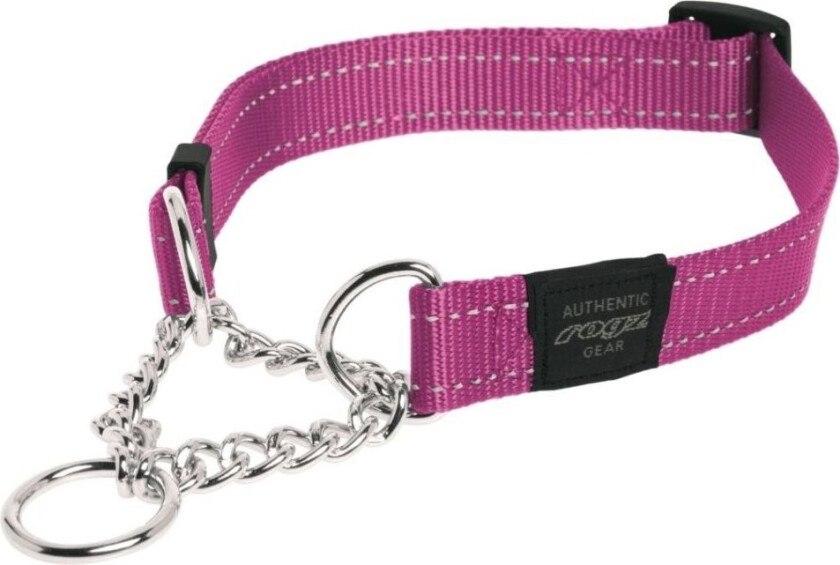 Halvpoof krage Rogz Utility L 20mm Fanbelt Lydighet, rosa reflektor