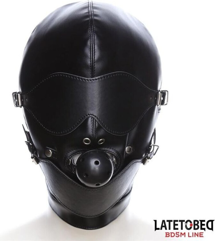 Slavehette med øyemaske Pustende Gag Ball og justerbar munn