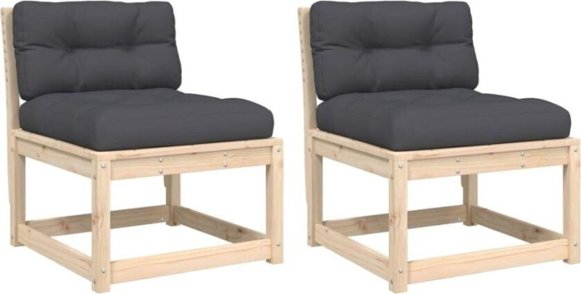 Hagesofaer med puter 2 stk heltre furu