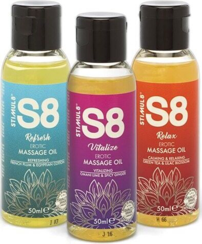 Stimul8 Massage Oil Box 3 x 50ml Massasjepakke