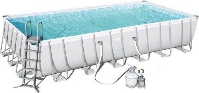 Power Steel 56475, 30045 l, Innrammet basseng, Stige, Blå, Grå, 176,1 kg