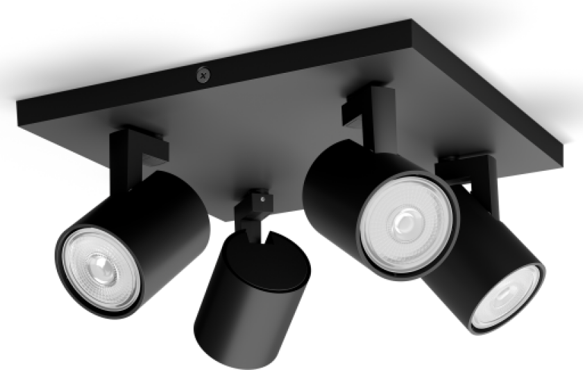 Runner Taklampe 4xGU10, sort