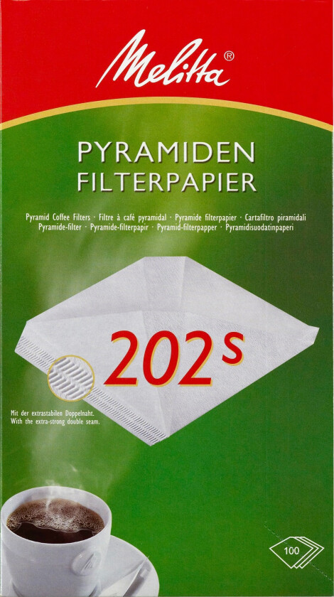 Pyramidefilter nr. 202s hvid - (100 stk.)