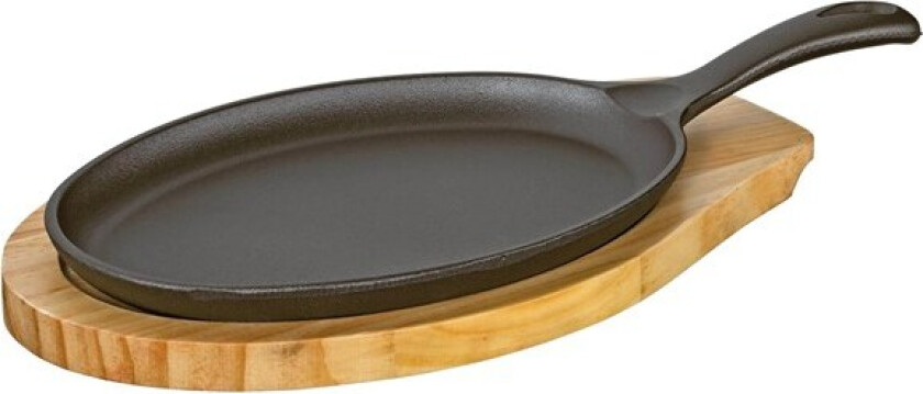 Serveringspande oval m/træplade