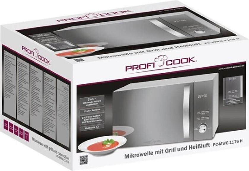 PC-MWG 1176 H - microwave oven with convection and grill - freestanding - silver