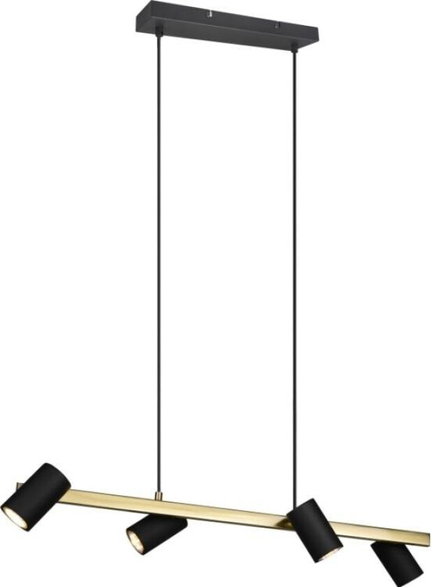 Trio Marley pendel 80 cm, 4-delt, GU10, matt sort/gull