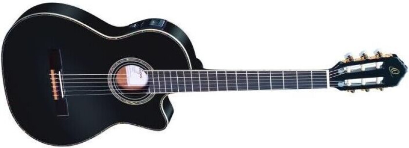 Ortega Rce145bk Klassisk Gitar 4/4 Med Mik, Thin, Gloss Black