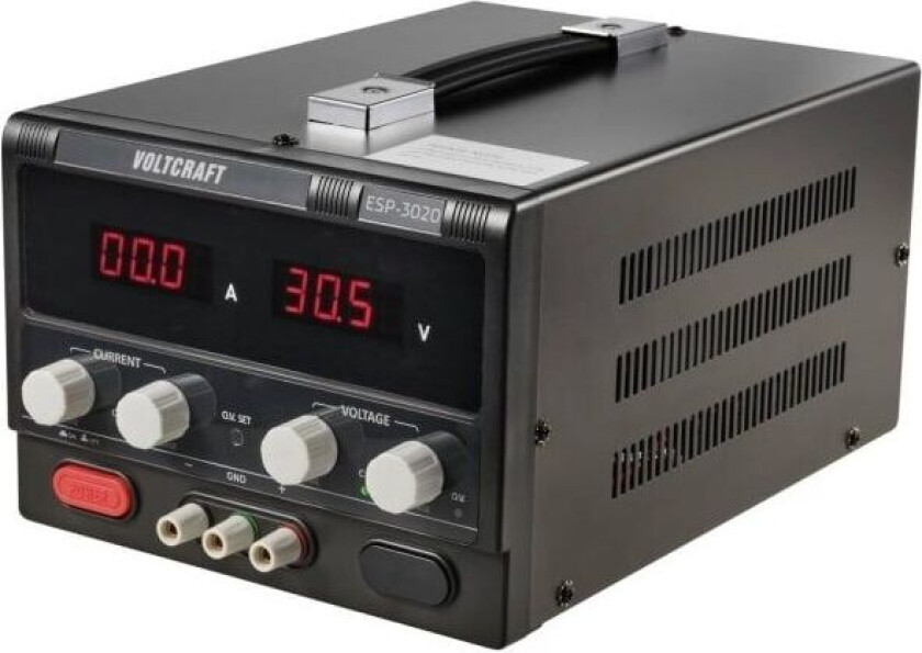 ESP-3020 Laboratoriestrømforsyning, indstillelig 0 - 30 V/DC 0 - 20 A 600 W Stiktilslutning 4 mm smal konstruktion Antal udgange 1 x
