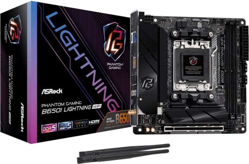 B650I LIGHTNING WIFI Hovedkort - AMD B650 - AMD AM5 socket - DDR5 RAM - Mini-ITX
