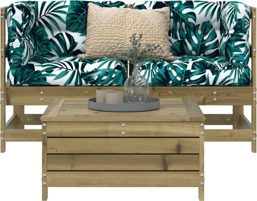 Hagesofasett 3 deler impregnert furu